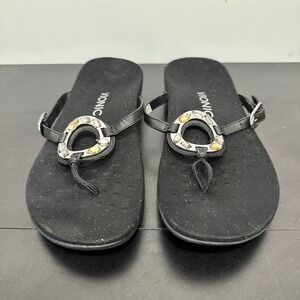 Vionic Black Embellished Adjustable Buckle Orthopedic Sandals